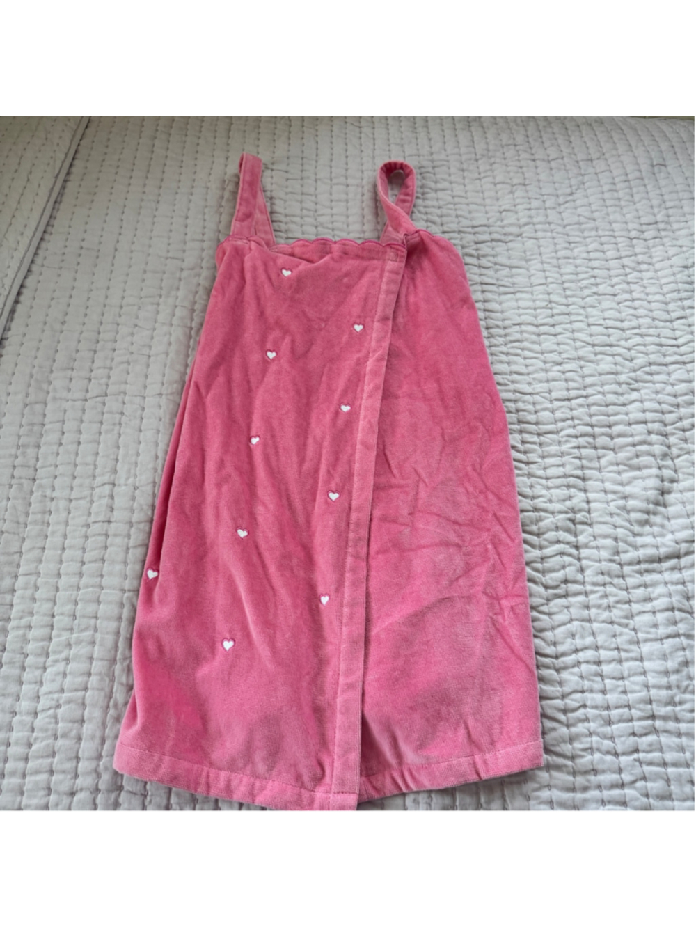 Women's Charter Club Pink Heart Print Bath Wrap Robe • Size M